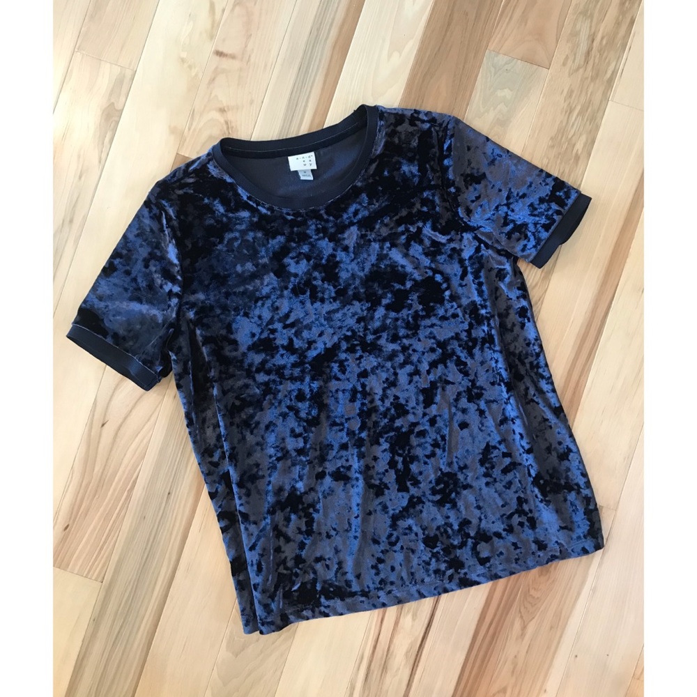 A New Day Dark Blue Velvet Shirt Women’s Size Small S